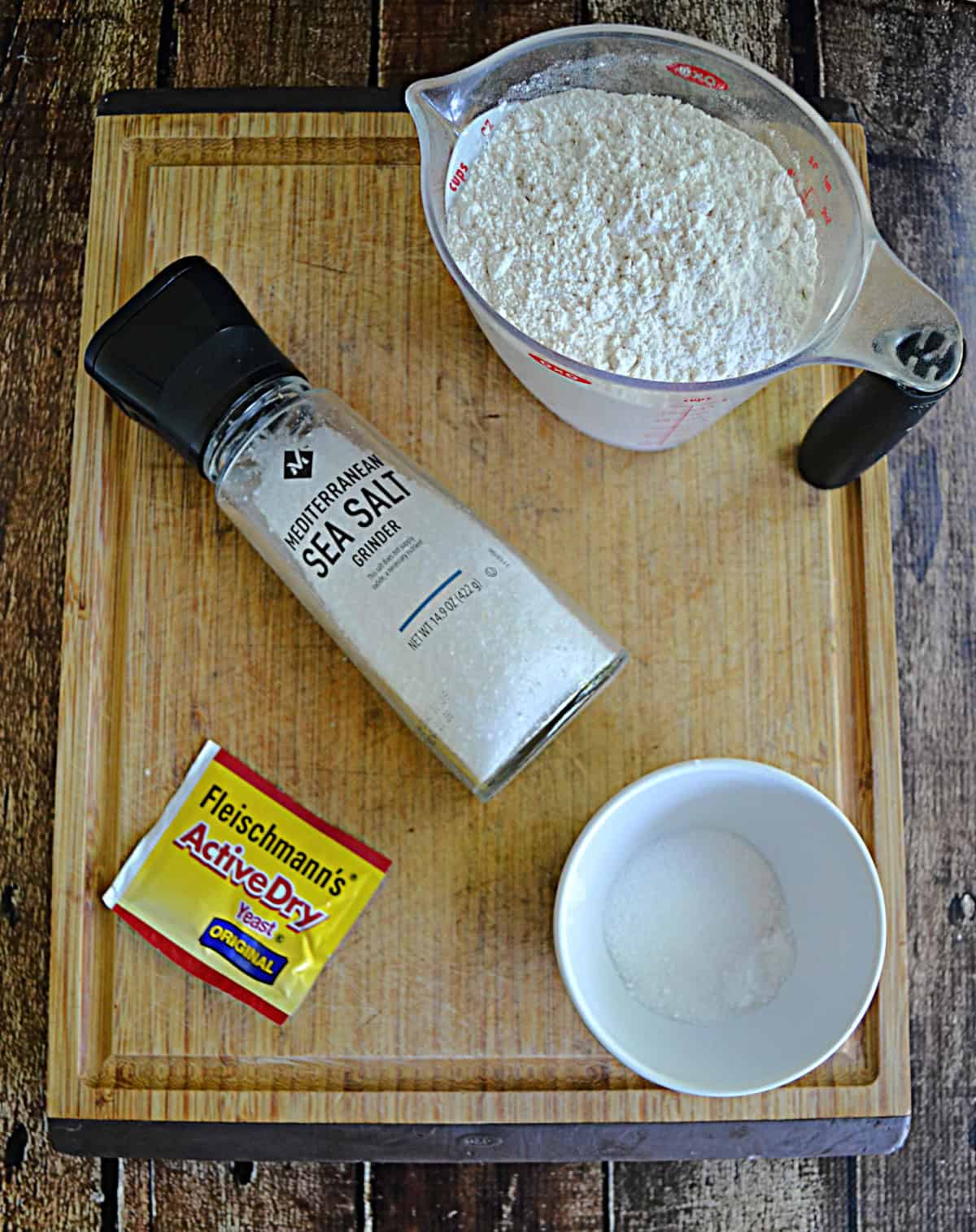 Ingredients for making Salt Bagels.