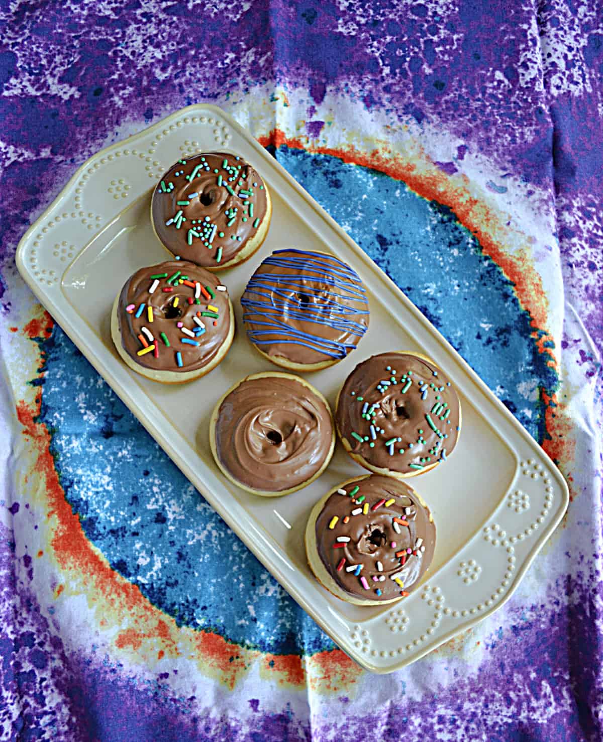 Baked Vanilla Donuts with Chocolate Glaze