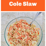 Pin Image: Text Title, a bowl of cole slaw.