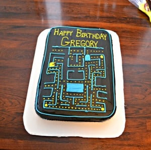 This fun PacMan Cake is perfect for a video game party.