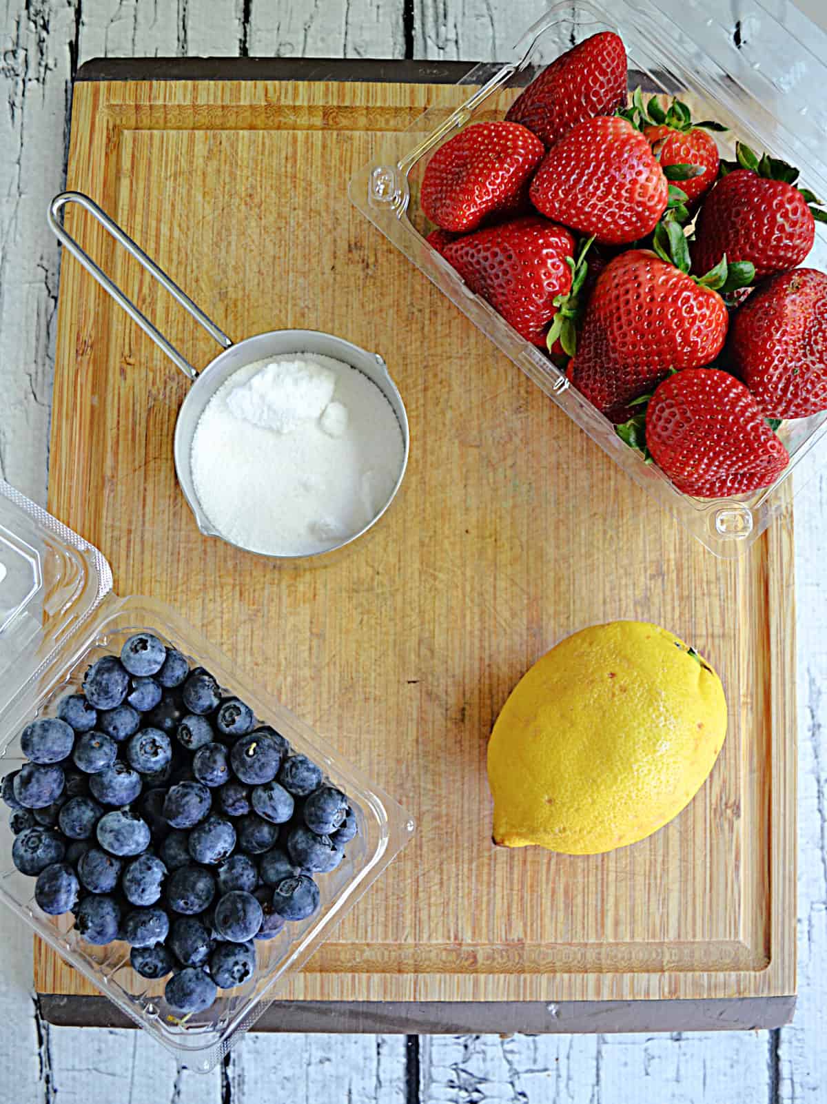 Ingredients for making Red, White, and Blue Lemonade.