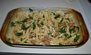 Baked Penne with Spinach and Sausage