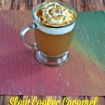 Pin Image: Apple Cider in a mug topped with whipped cream and caramel sauce, text title.
