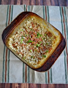 Creamy Corn Casserole with bacon and fresh corn is a delicious holiday side dish