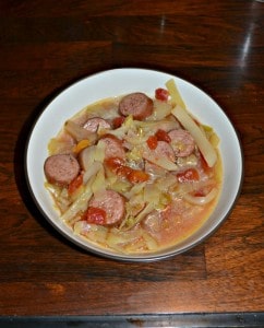 Looking for a quick and filling dinner? Try this Instant Pot Cabbage and Sausage Soup!