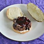 Fire up the grill and make these Burgers with Blueberry BBQ Sauce, Brie, and Lemon Shallot Aioli