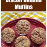 Pin Image: Text title, a plate with 4 muffins on it.
