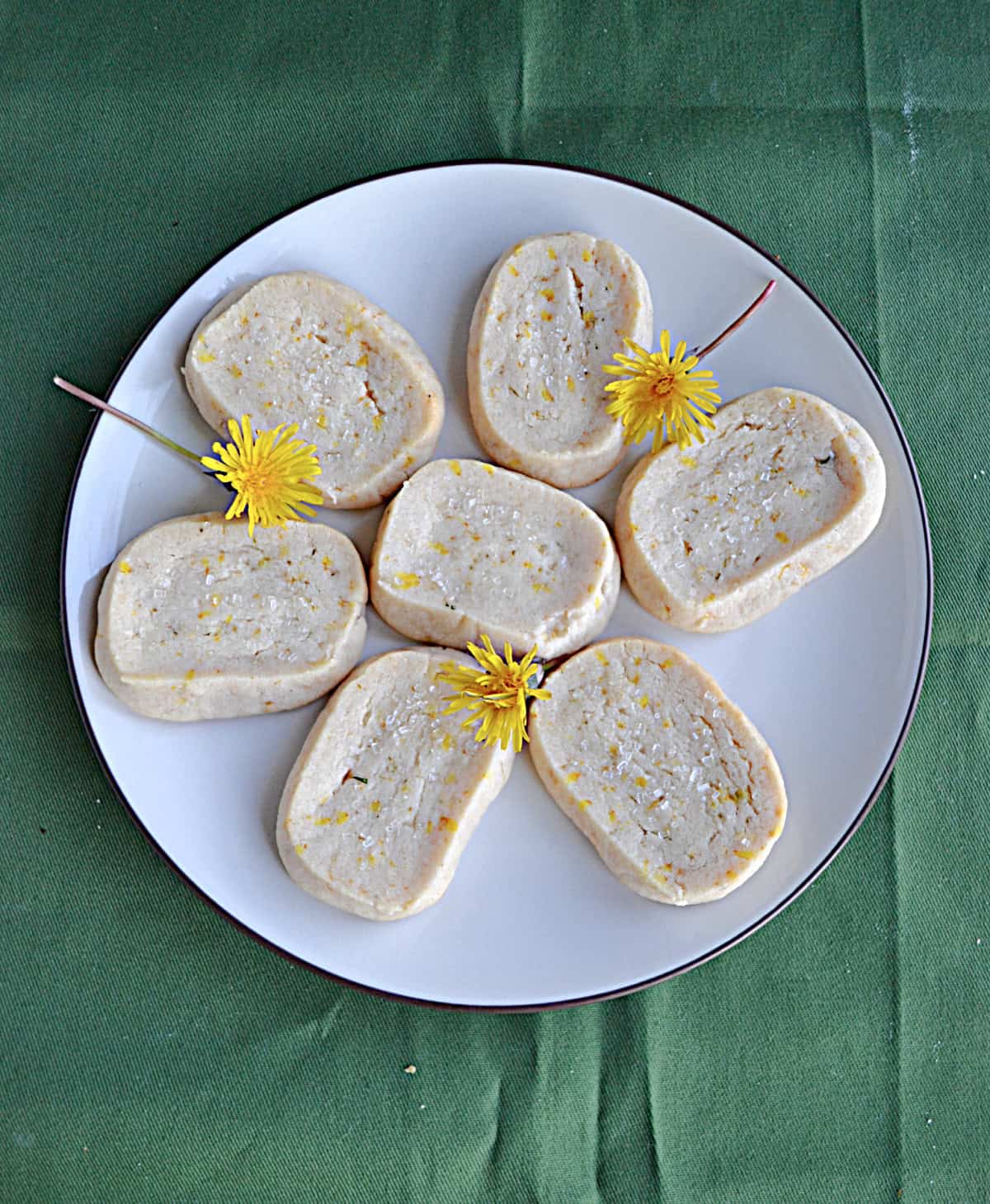 Dandelion Honey Shortbread Cookies