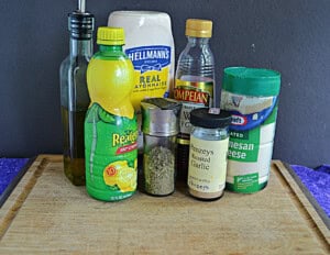 Ingredients to make Olive Garden salad dressing.