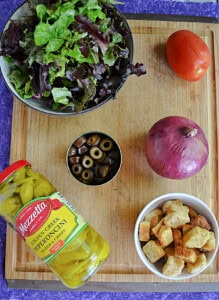 Ingredients for making Olive Garden Salad.