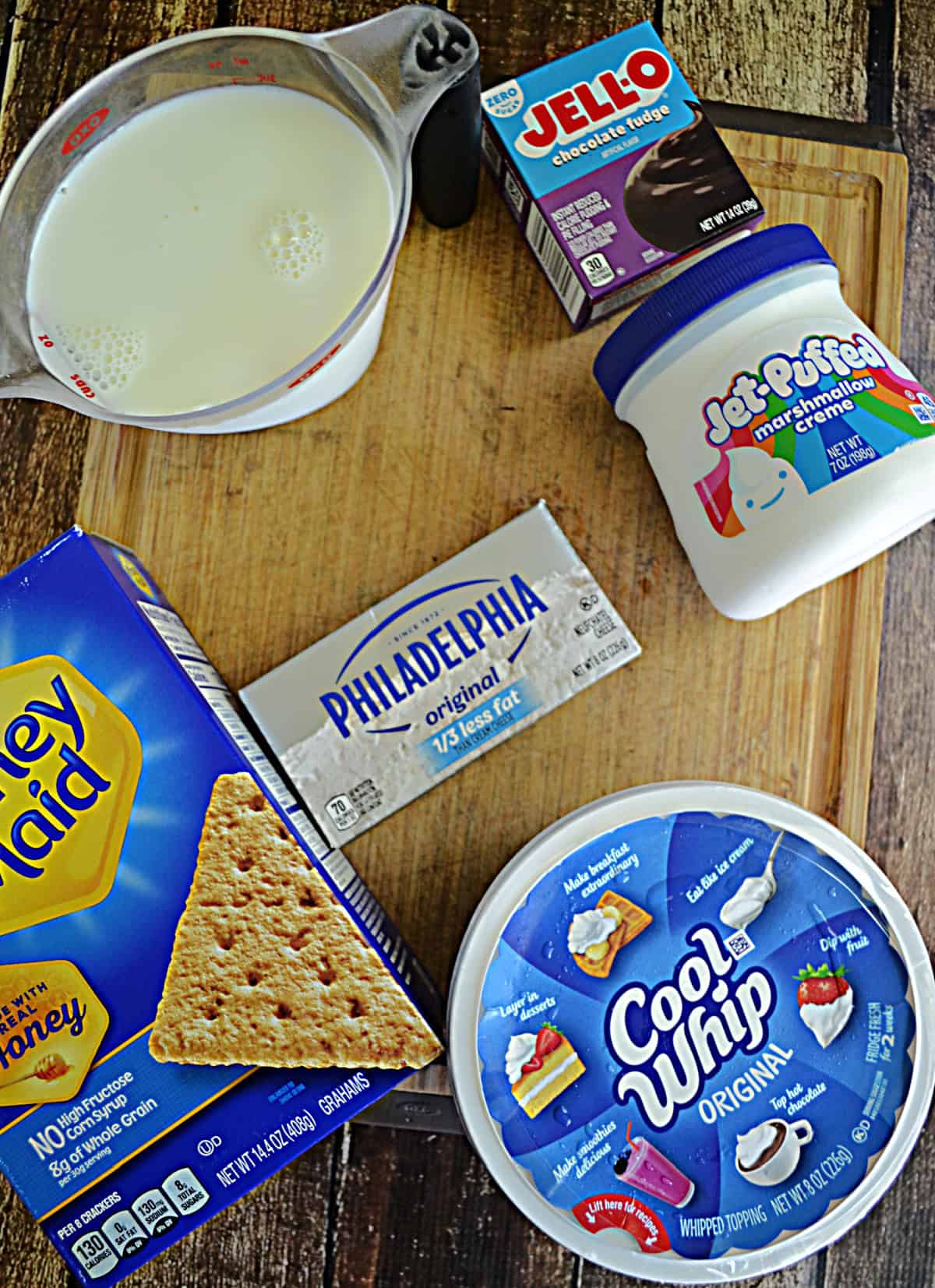 Ingredients for making Frozen S'mores.