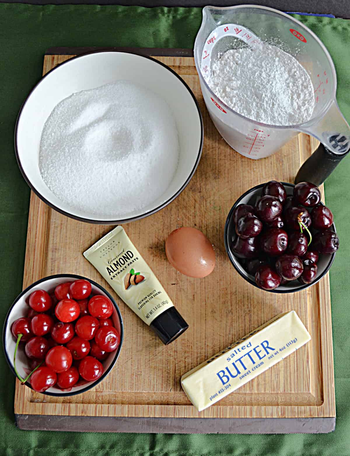 Ingredients for making Cherry Coffee Cake.