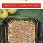 Pin Image: Text title, a pan of apple crisp.